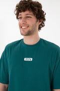 Men's Oversize Fit Crew Neck Dark Green T-shirt