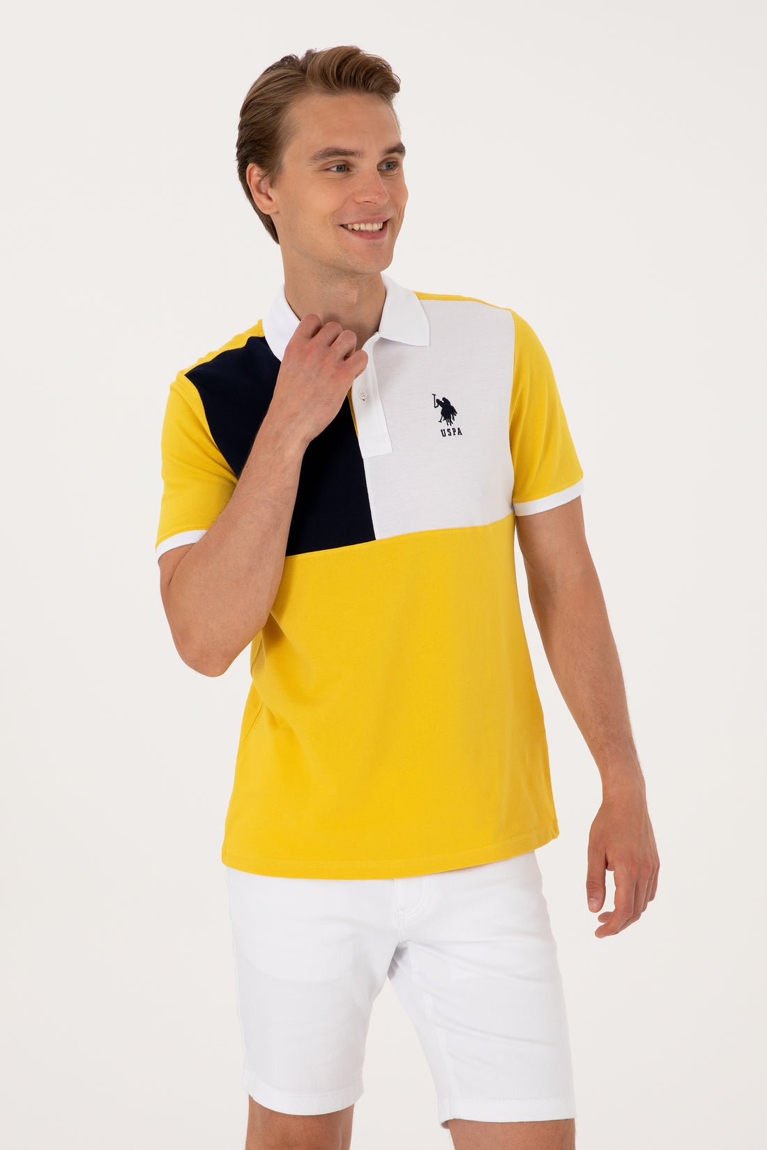 Men's Regular Fit Polo Neck Dark Yellow T-Shirt