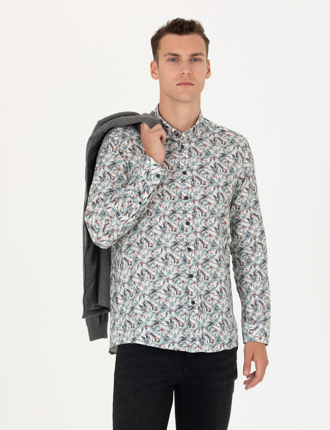 Mint Slim Fit Long Sleeve Shirt