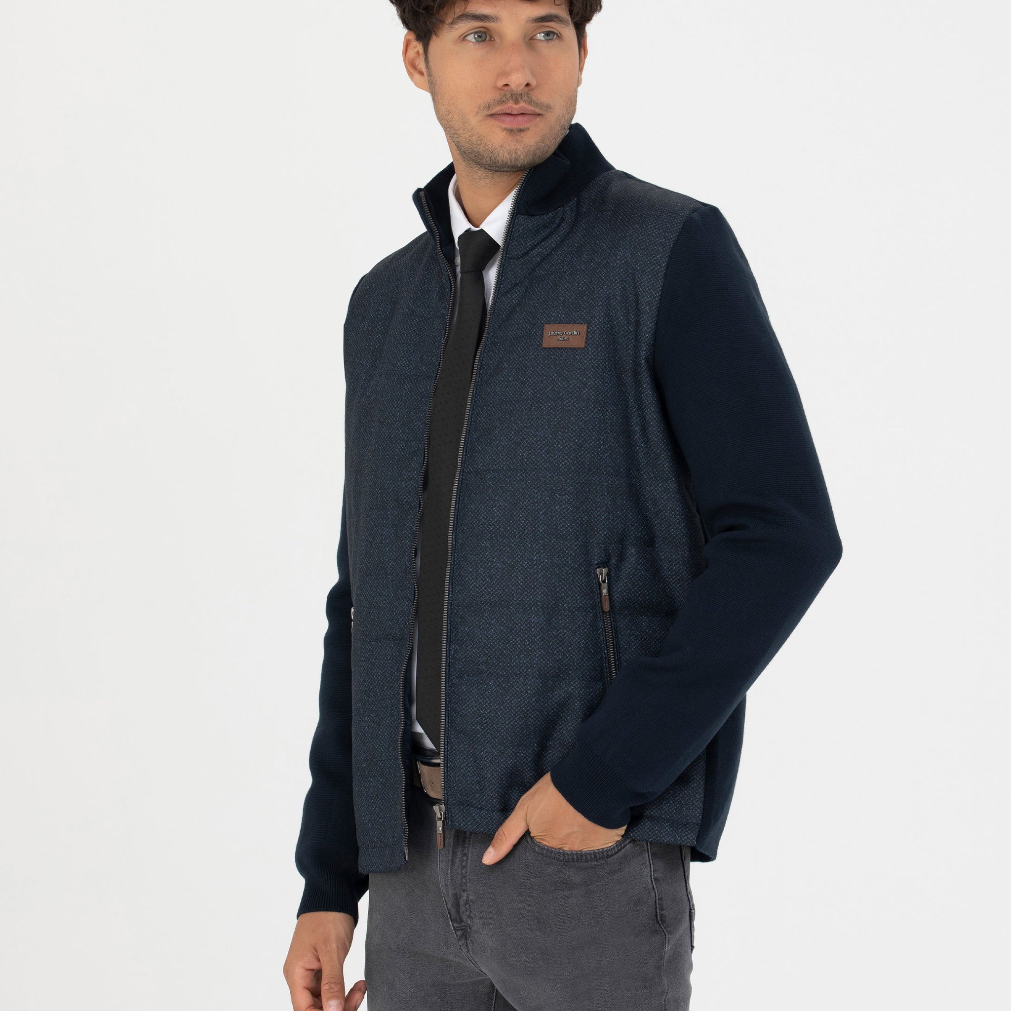 Navy Blue Slim Fit Knitwear Cardigan