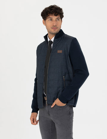 Navy Blue Slim Fit Knitwear Cardigan