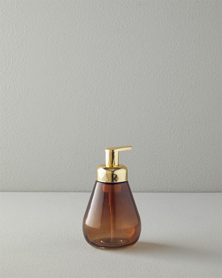 Debora Glass Bathroom Liquid Soap Dispenser Brown