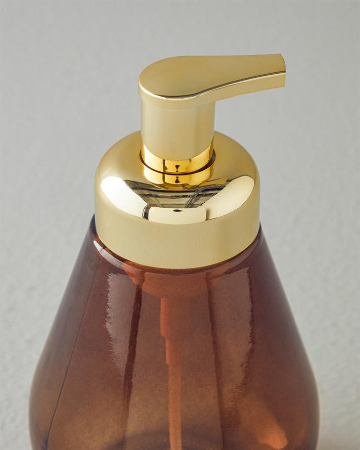 Debora Glass Bathroom Liquid Soap Dispenser Brown