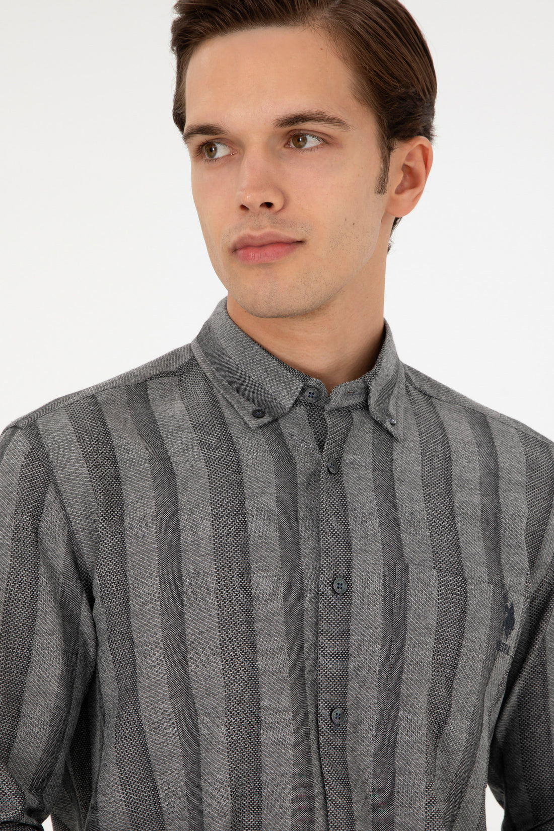Men's Grey Long Sleeve Shirt