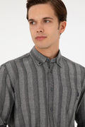 Men's Grey Long Sleeve Shirt