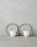 Deco Bone Porcelain 4 Pieces 2 Seater Coffee Cup Set 90 ml Black