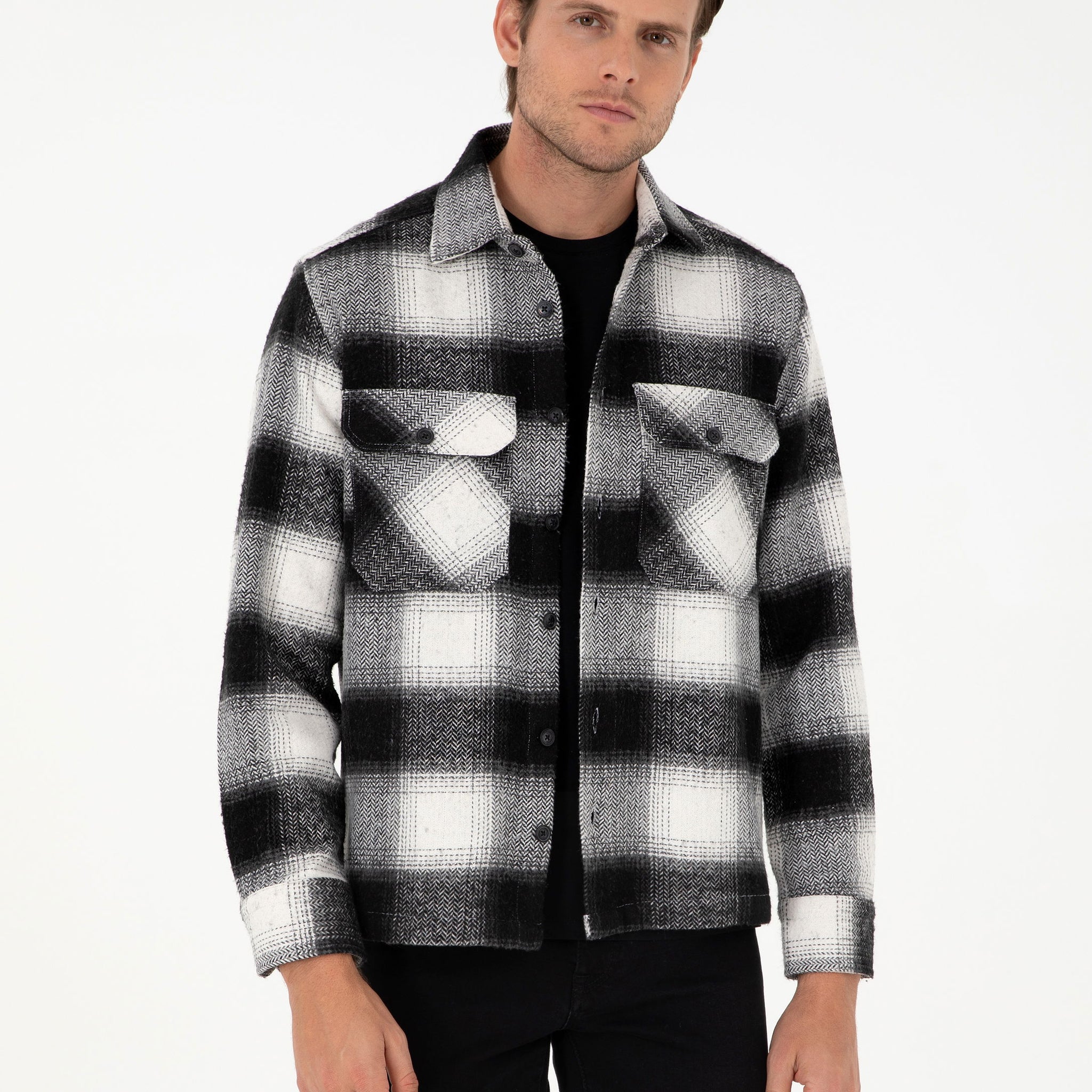 Black Comfort Fit Long Sleeve Lumberjack Shirt