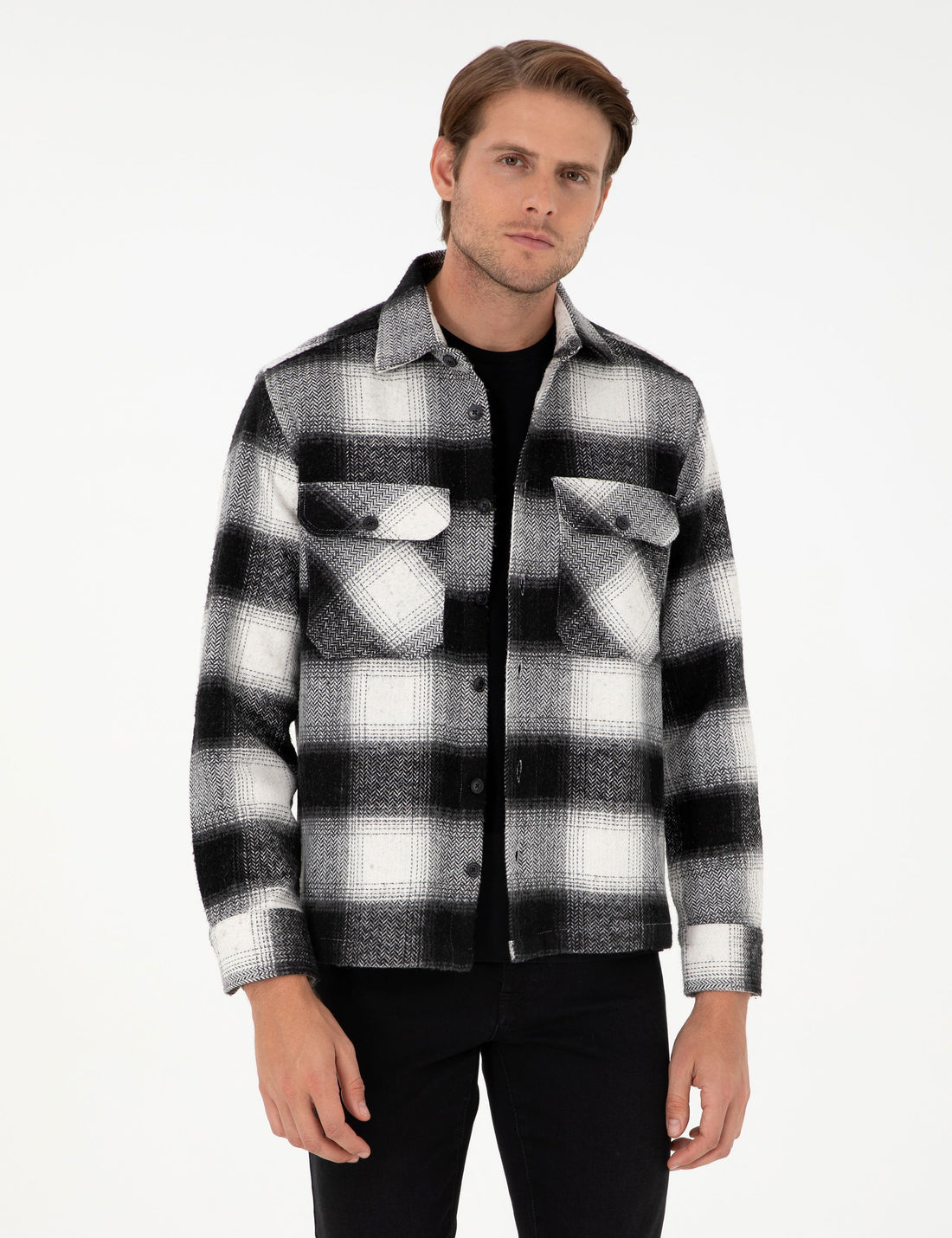 Black Comfort Fit Long Sleeve Lumberjack Shirt