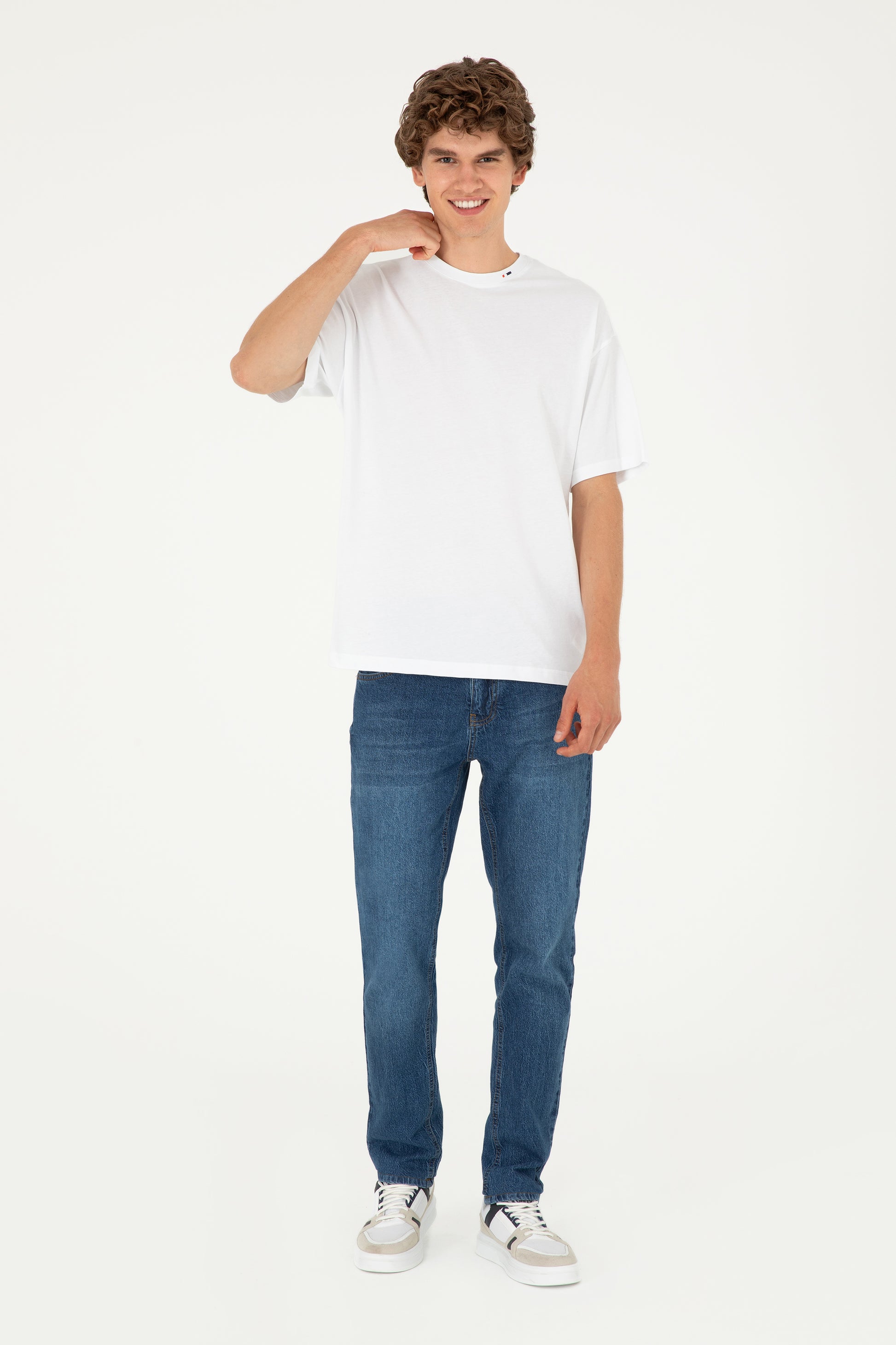 Men's Oversize Fit Crew Neck White T-Shirt