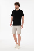 Men's Regular Fit Crew Neck Black Basic T-Shirt