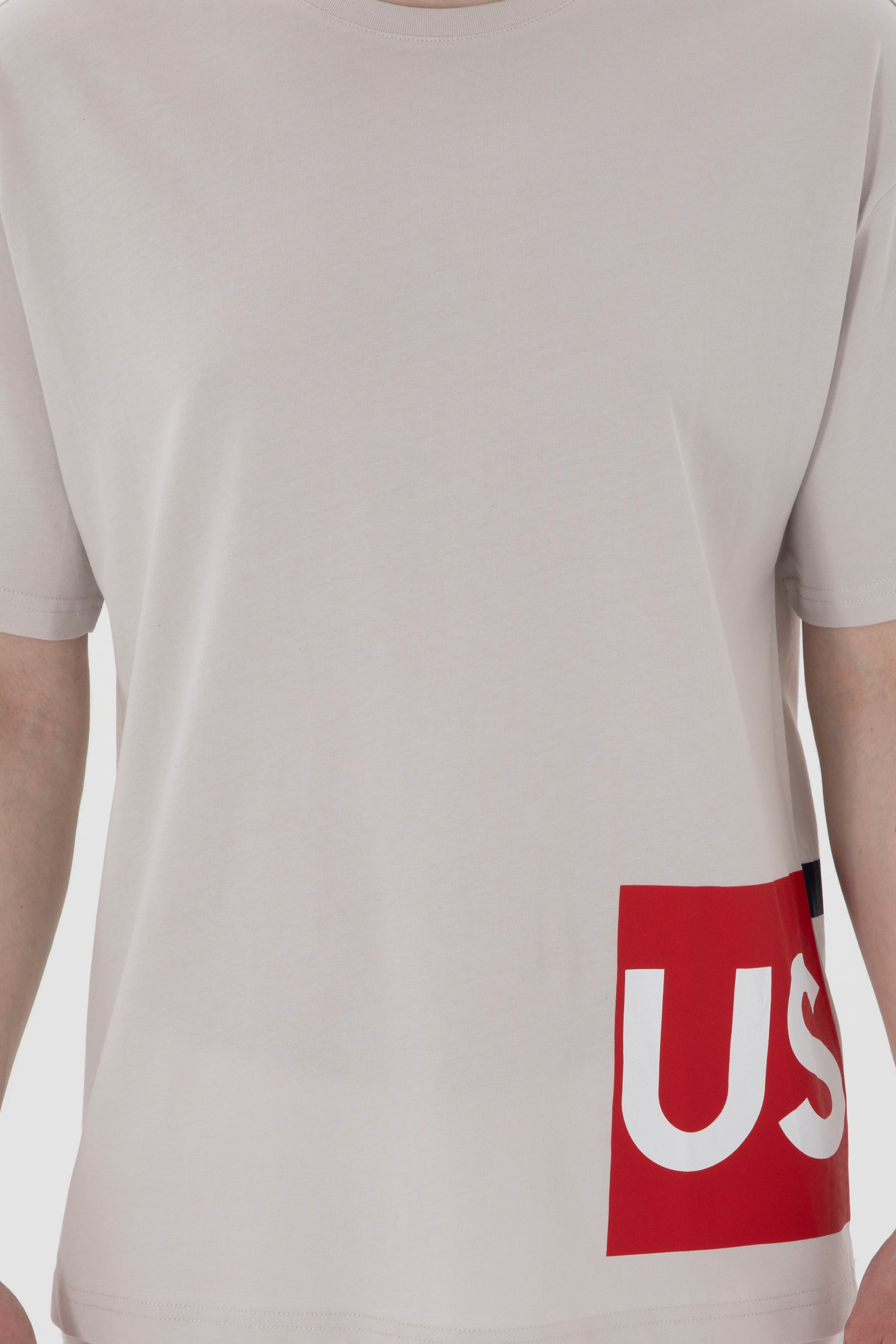 Men's Comfort Fit Crew Neck Light Grey T-Shirt
