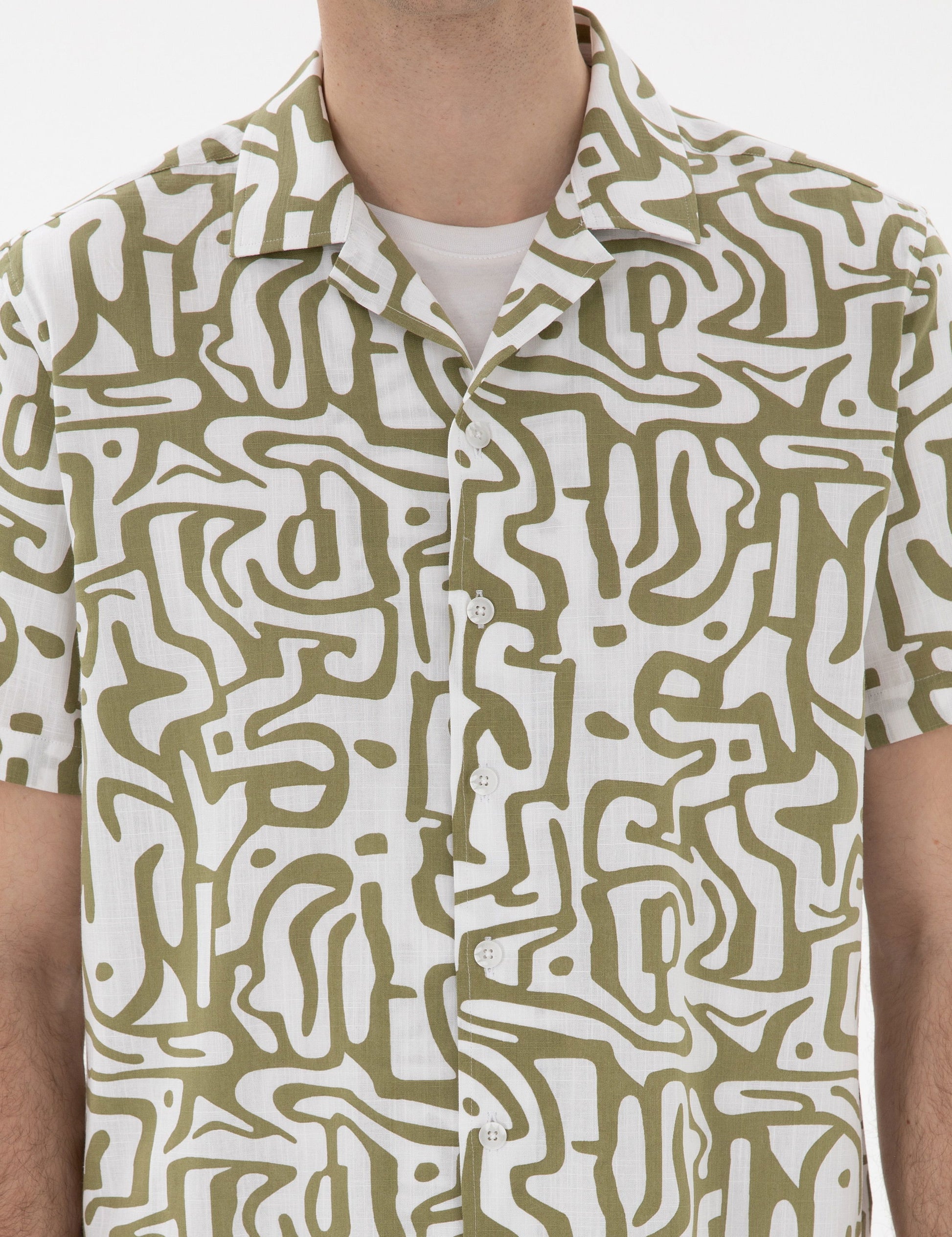 Khaki Comfort Fit Short Sleeve Shirt