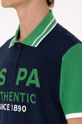 Men's Regular Fit Polo Neck Navy T-Shirt