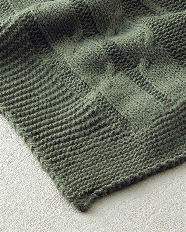 Drapery Knitwear Sofa Wrap Green