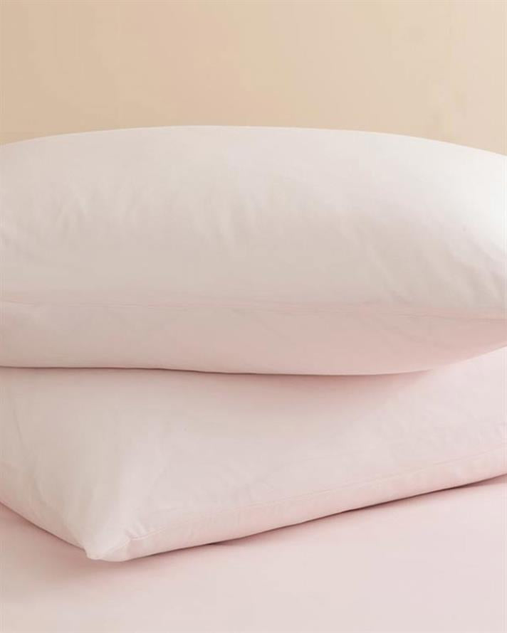 Plain Cotton 2-Piece Pillowcase Powder Pink