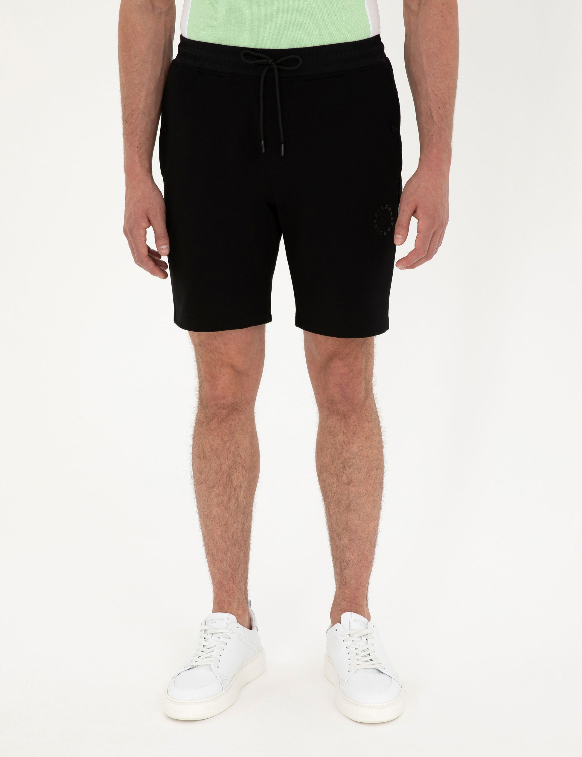 Black Regular Fit Knitted Shorts