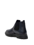 Navy Blue 100% Leather Boots