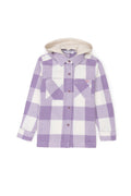 Girls' Lilac Long Sleeve Hooded Shirt