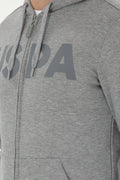 Men's Grey Melange Knitted Cardigan