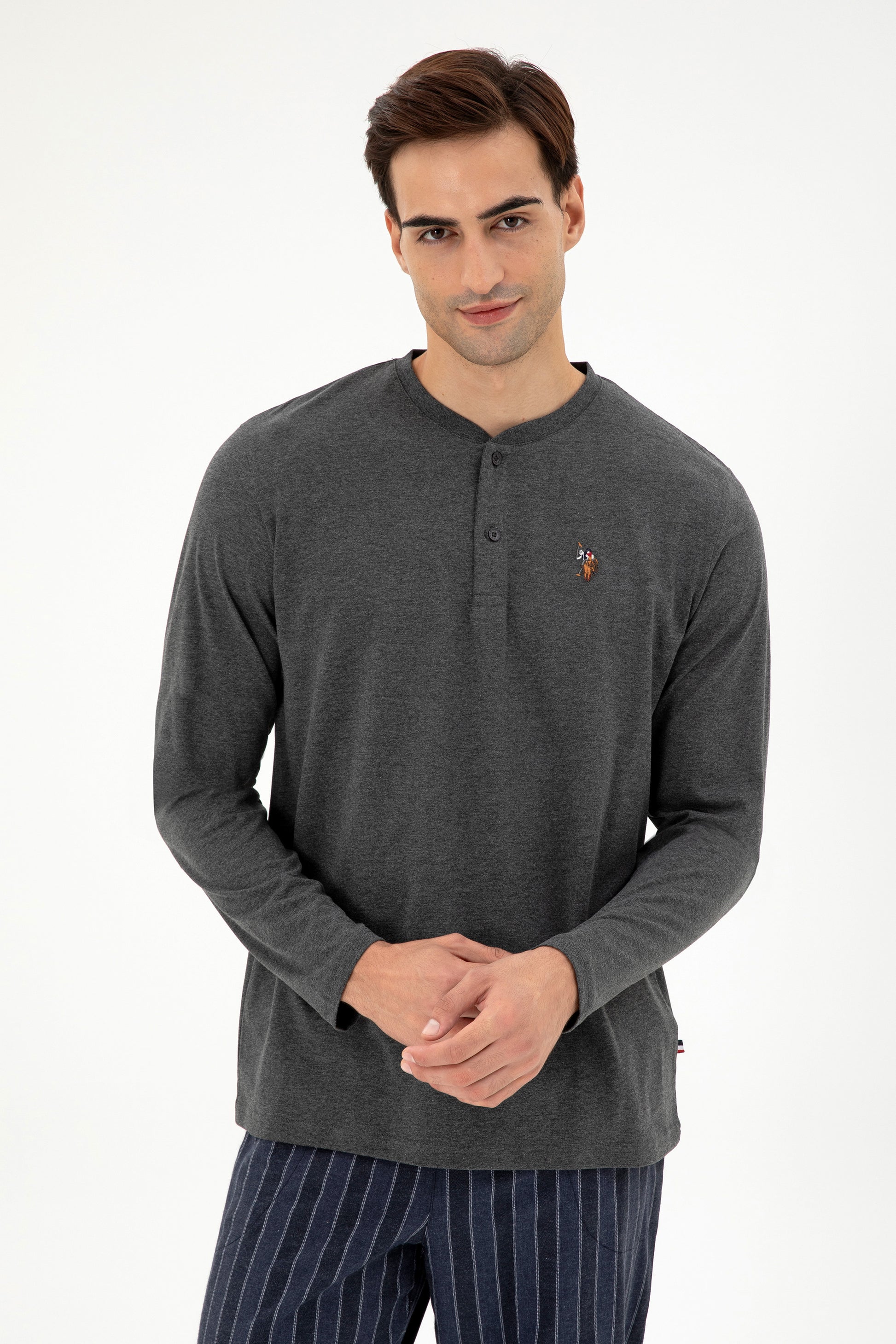 Men's Anthracite Melange Pajama Set