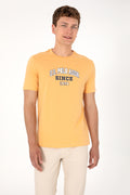 Men's Regular Fit Crew Neck Orange T-Shirt