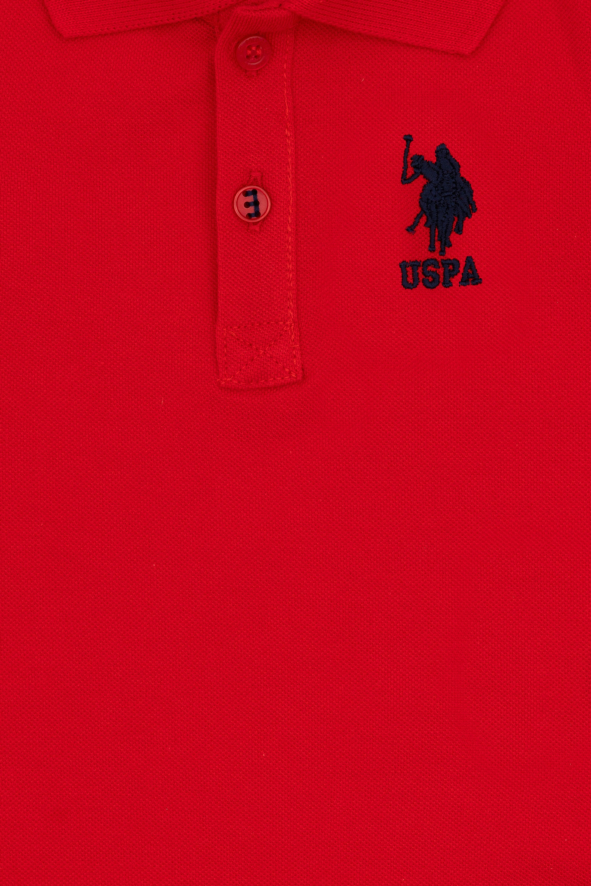 Boy Baby Red Basic Polo Neck T-Shirt