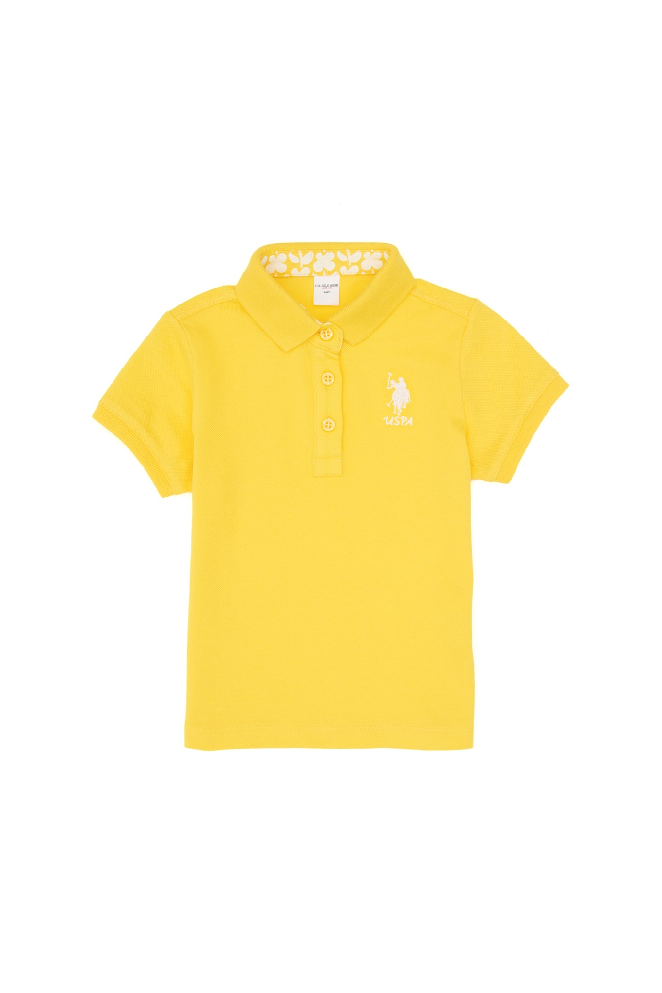 Baby Girl Yellow Polo Neck Basic T-Shirt
