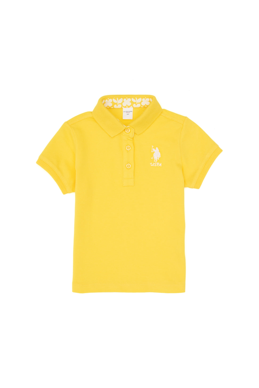 Baby Girl Yellow Polo Neck Basic T-Shirt
