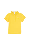 Baby Girl Yellow Polo Neck Basic T-Shirt