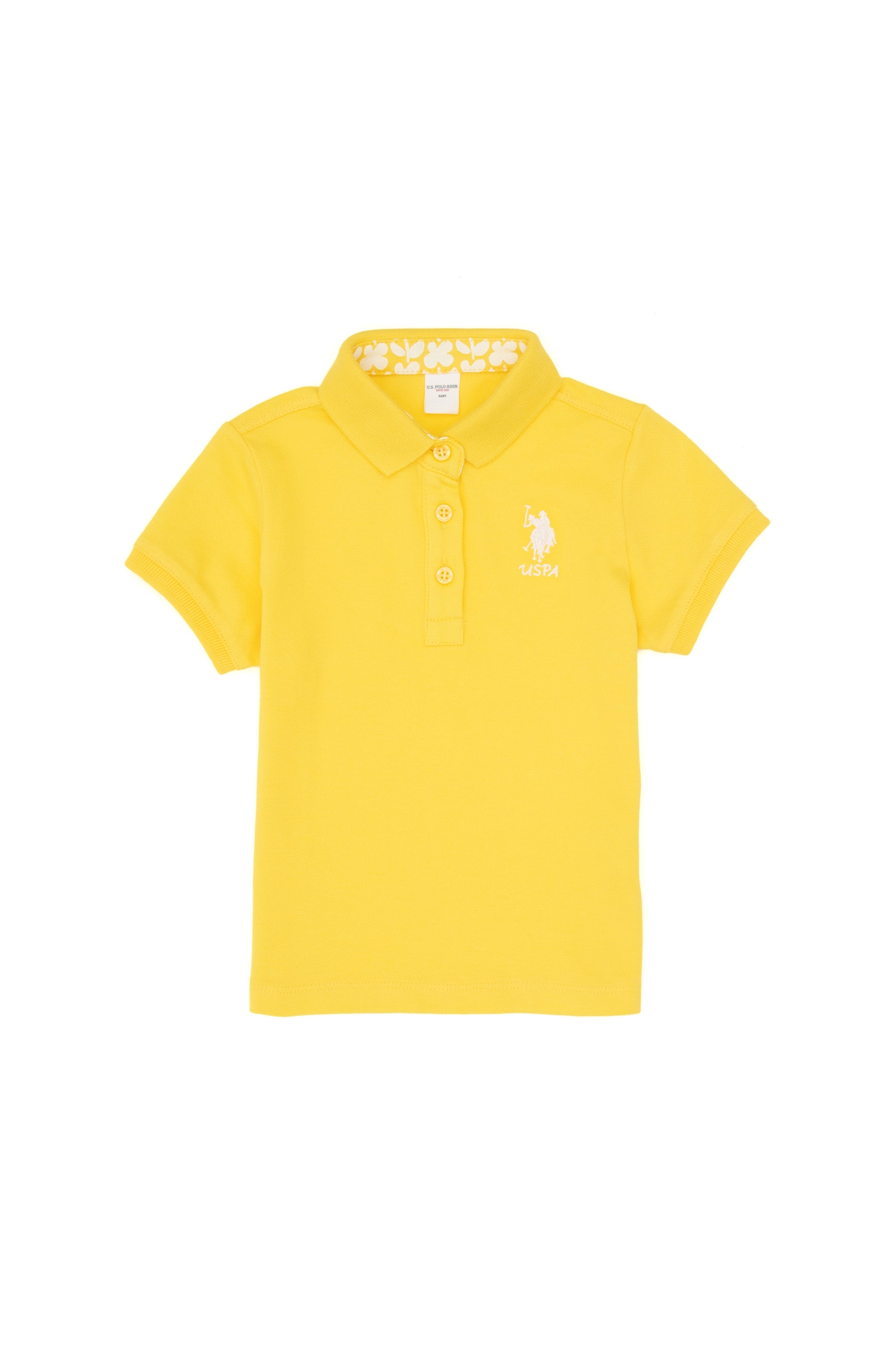 Baby Girl Yellow Polo Neck Basic T-Shirt