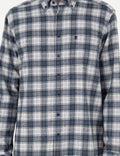 Navy Blue Plaid Regular Fit Long Sleeve Shirt