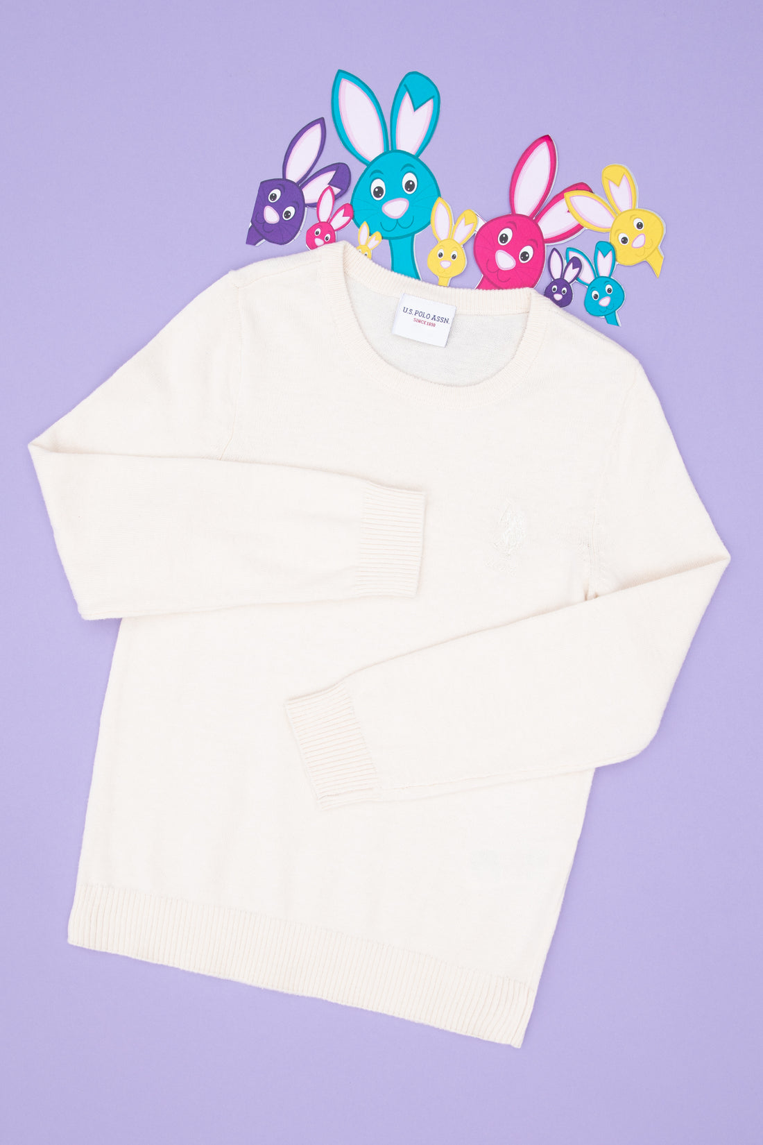 Girls' Cream Basic Sweater