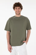 Men's Comfort Fit Crew Neck Mink Mercerized Basic T-Shirt