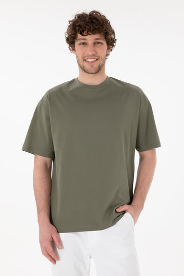 Men's Comfort Fit Crew Neck Mink Mercerized Basic T-Shirt