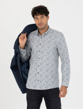 Blue Slim Fit Long Sleeve Shirt