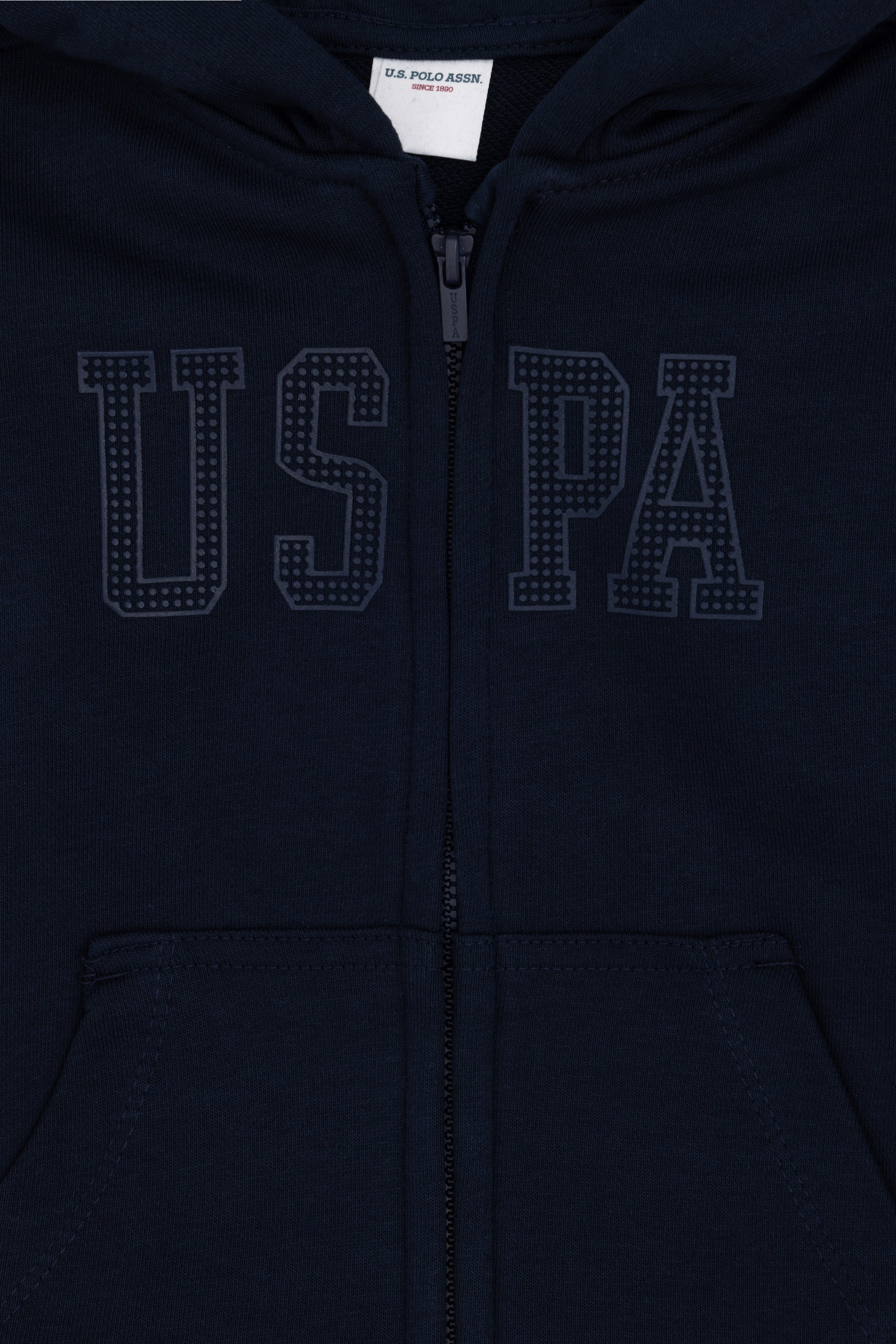 Baby Girl Navy Zipper Basic Sweatshirt