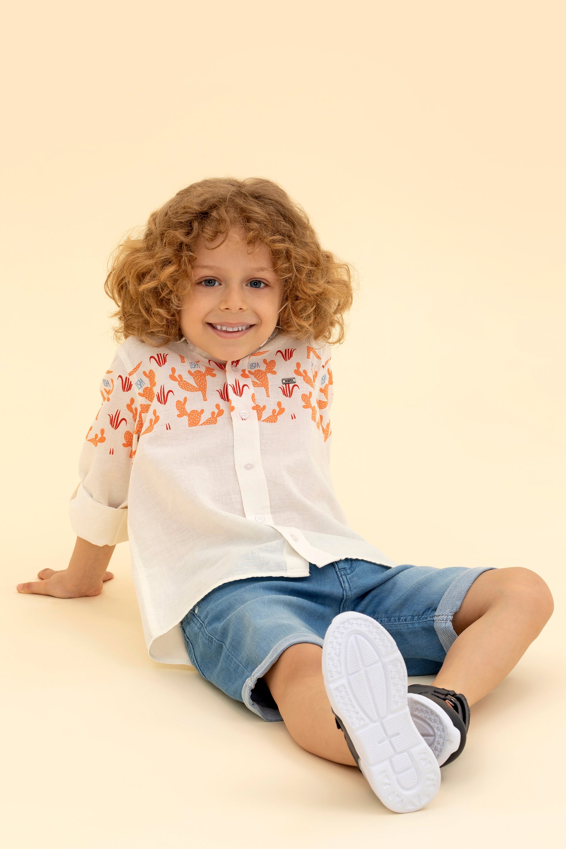 Boy's Orange Long Sleeve Shirt