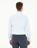 Light Blue Slim Fit Chunky Long Sleeve Shirt