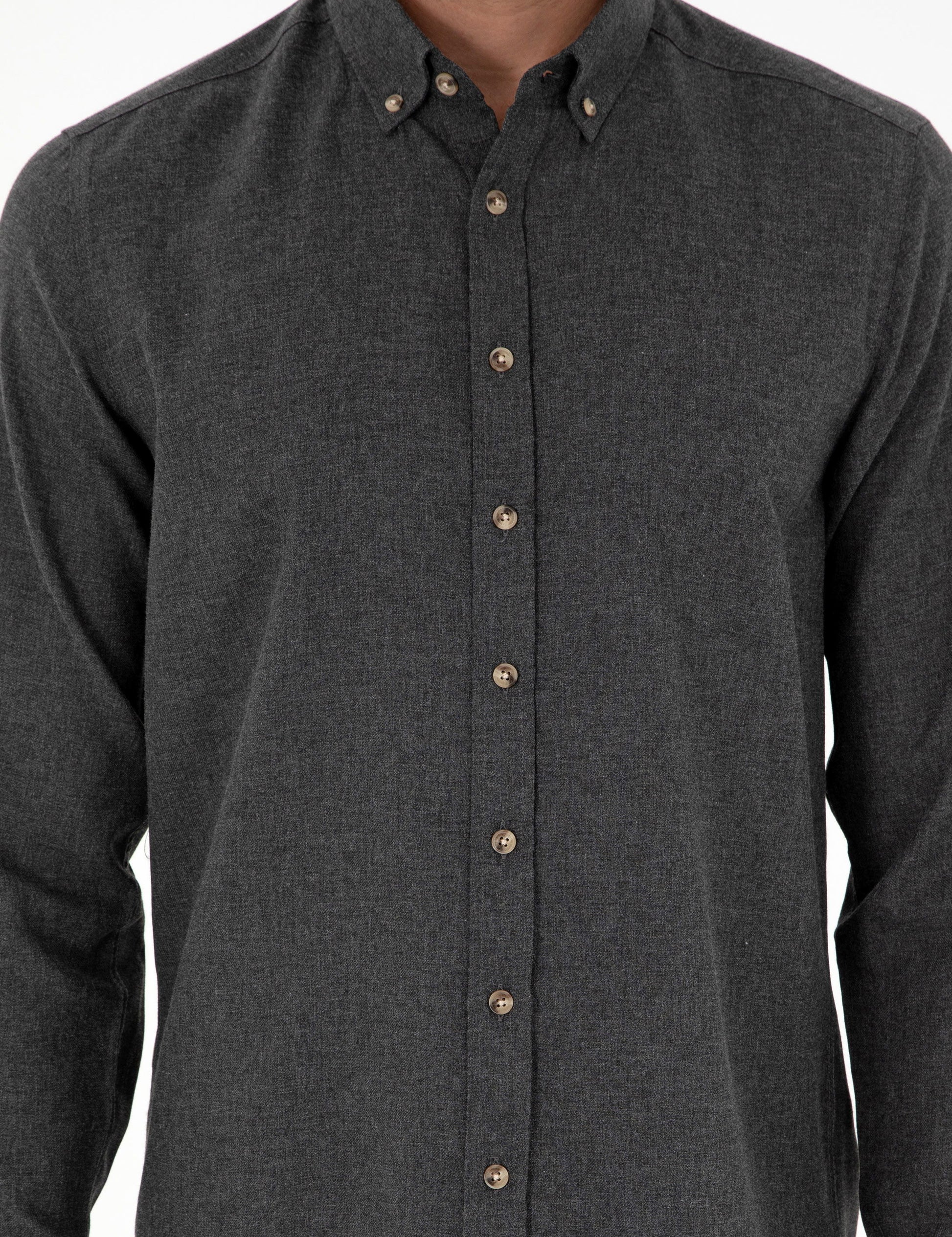 Anthracite Slim Fit Long Sleeve Shirt
