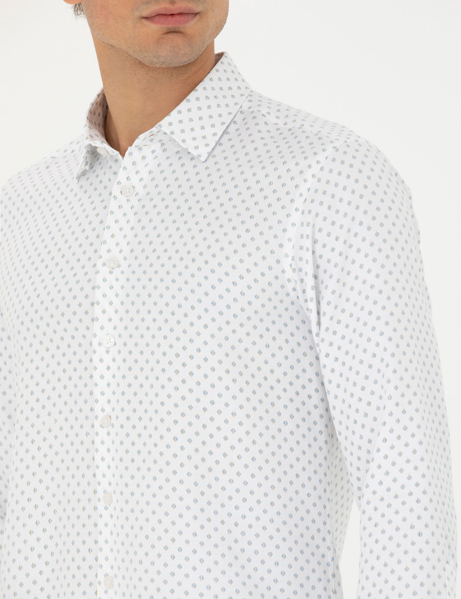 Oil Slim Fit Long Sleeve Shirt