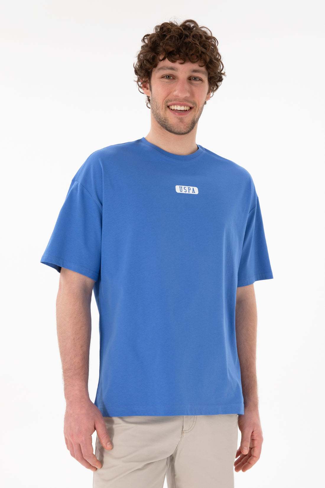Men's Oversize Fit Crew Neck Indigo T-Shirt