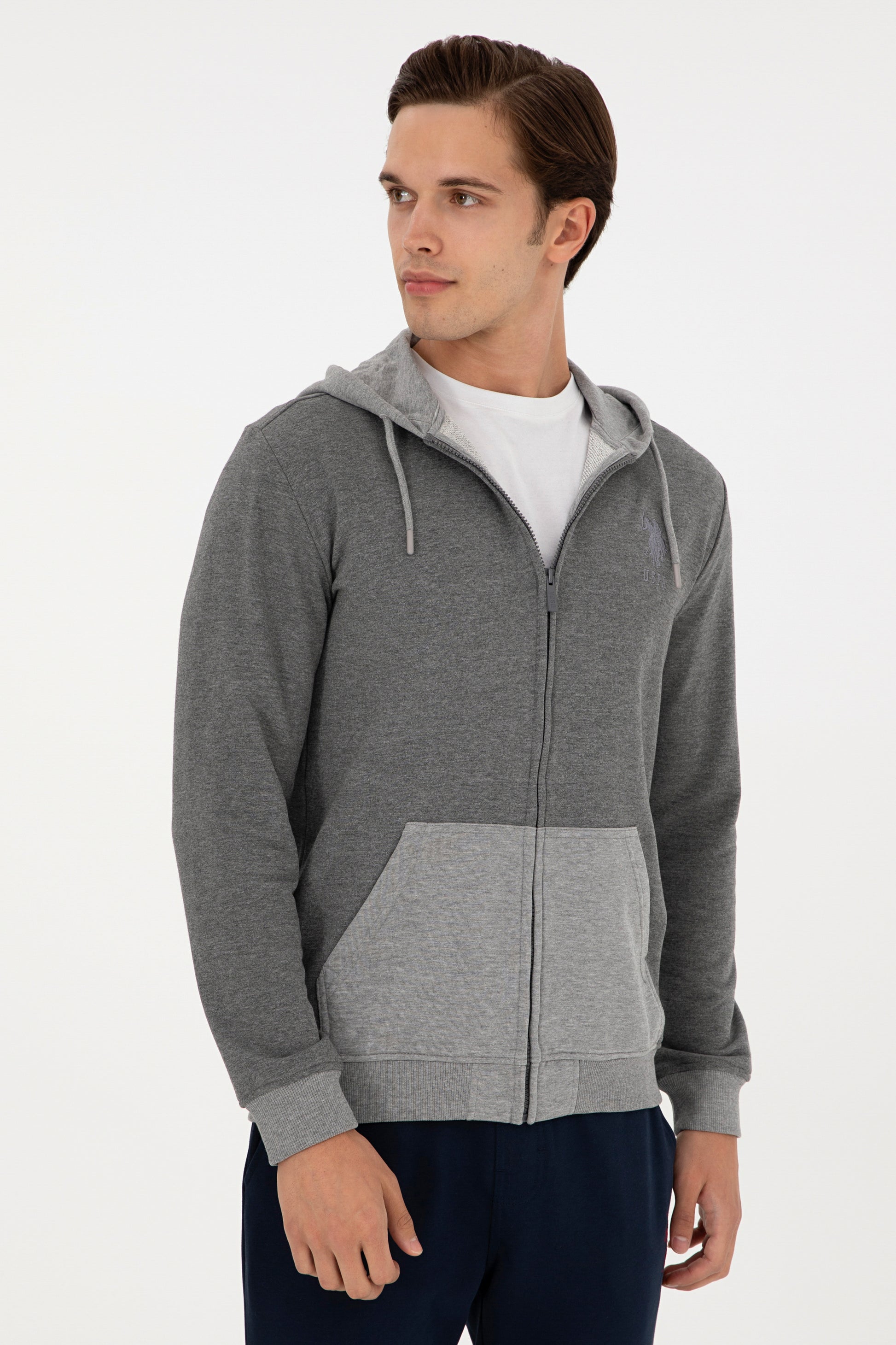 Men's Anthracite Melange Knitted Cardigan