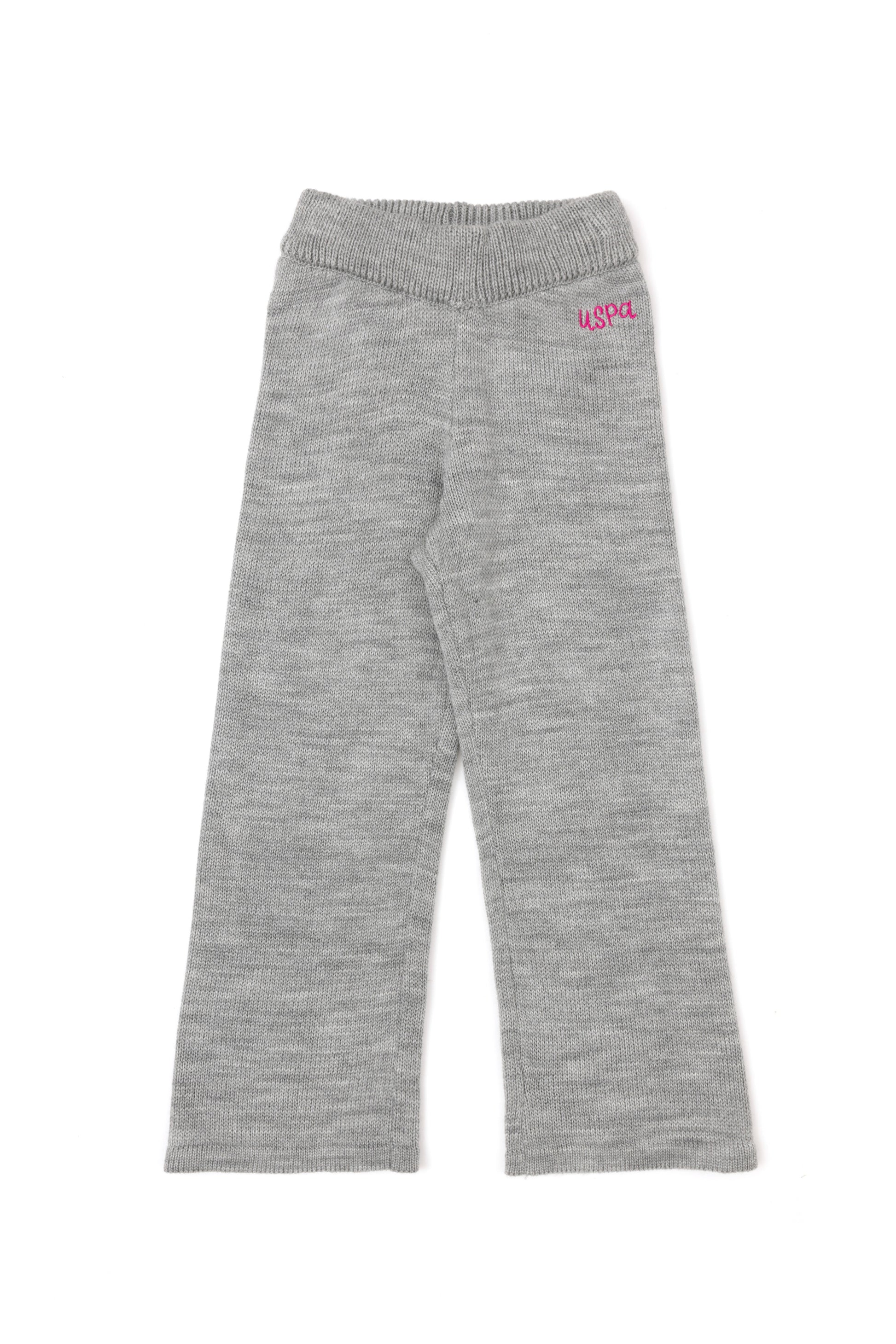 Girls' Grey Melange Sweater Pants