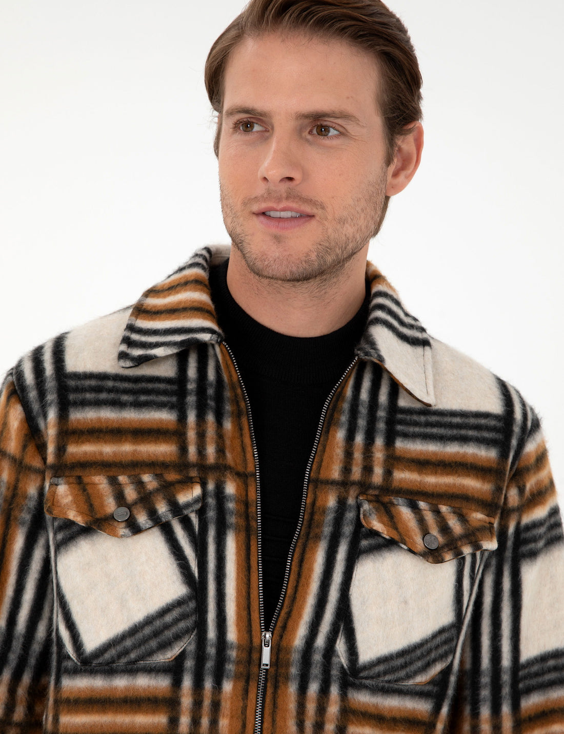 Brown Regular Fit Knitted Shirt