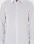 White Italian Collar Ruffle Long Sleeve Shirt