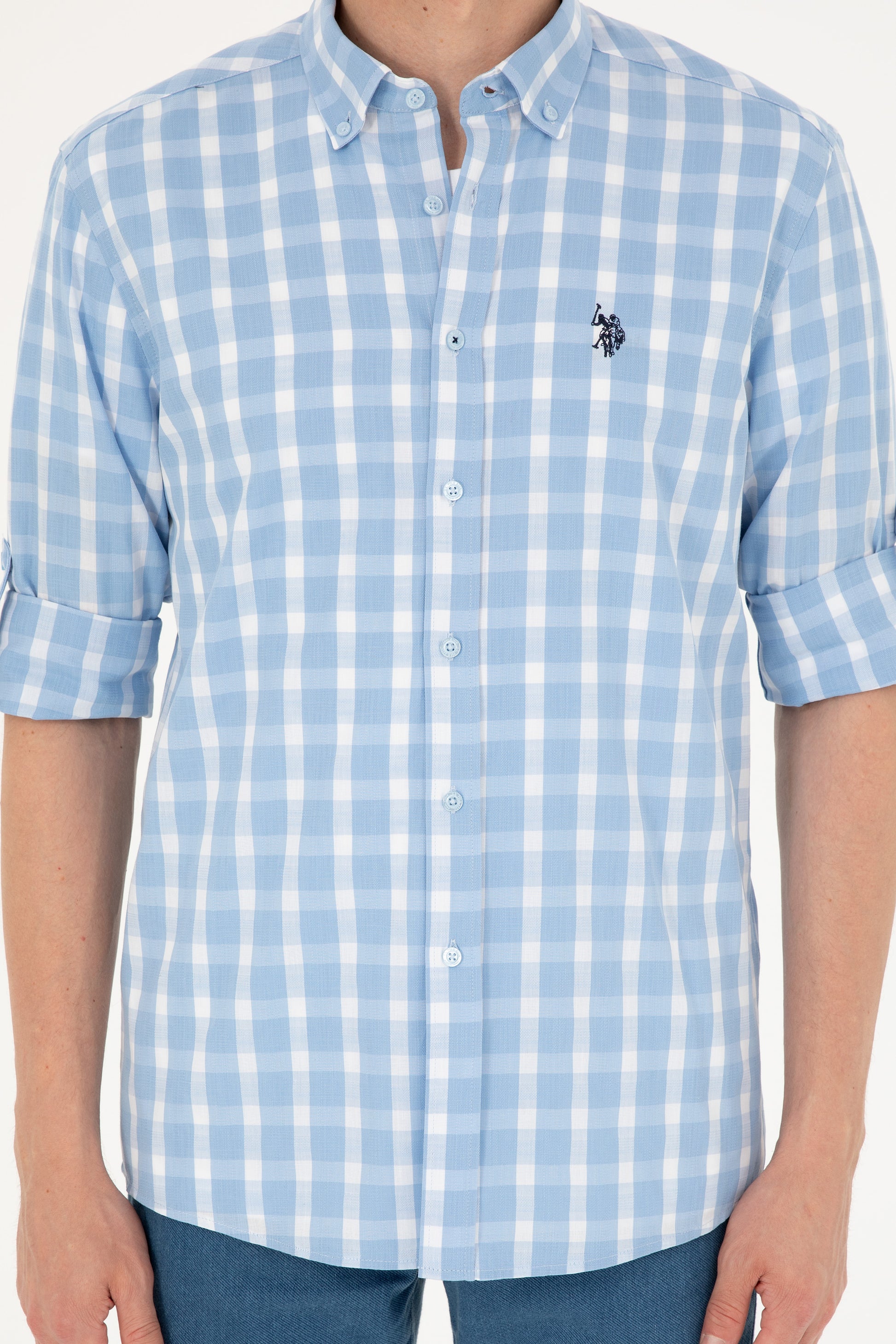 Men's Light Blue Long Sleeve Shirt