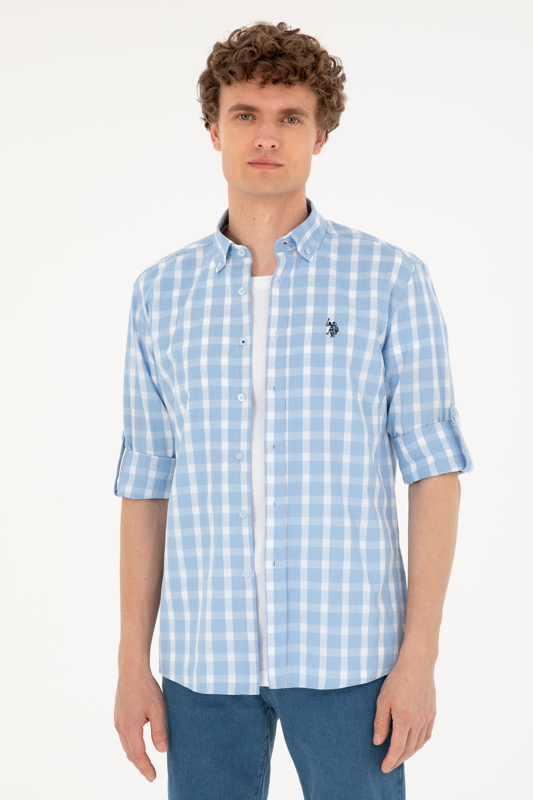 Men's Light Blue Long Sleeve Shirt