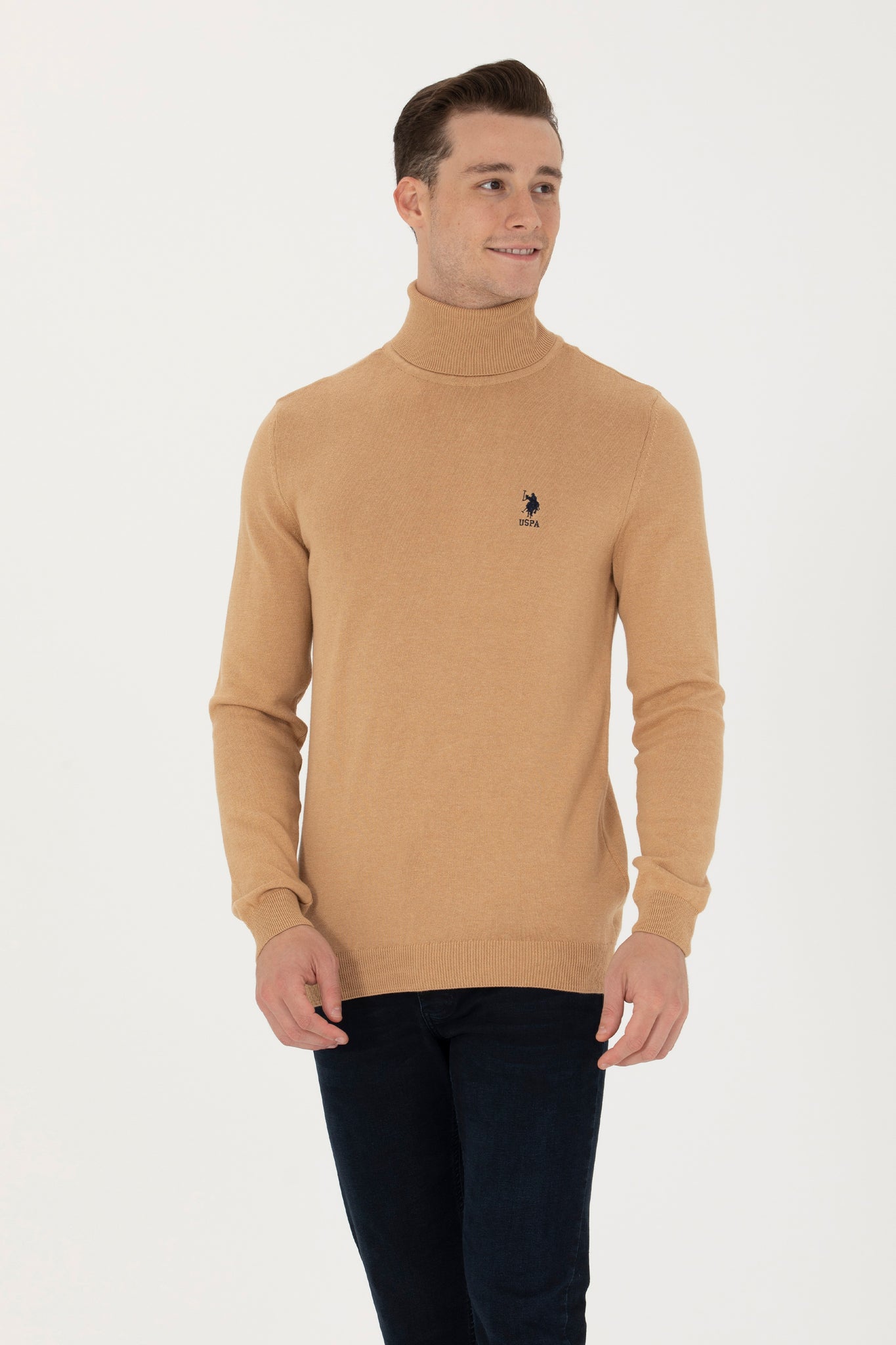 Men's Sand Melange Basic Sweater