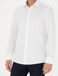 White Slim Fit Long Sleeve Shirt