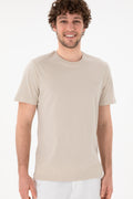 Men's Regular Fit Crew Neck Stone Basic T-Shirt